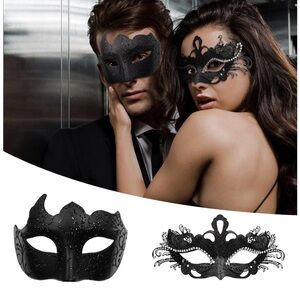 Elegant Black Lace Masquerade Face Mask